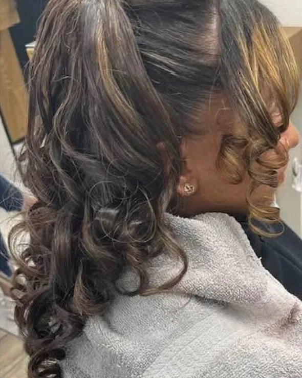 Semirecogido con ondas